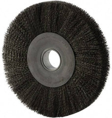 Weiler - 12" OD, 2" Arbor Hole, Crimped Steel Wheel Brush - 2" Face Width, 2-7/8" Trim Length, 0.014" Filament Diam, 3,000 RPM - Exact Industrial Supply