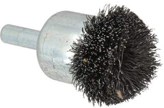 Weiler - 1-1/4" Brush Diam, Crimped, Flared End Brush - 1/4" Diam Shank, 20,000 Max RPM - Exact Industrial Supply