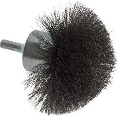 Weiler - 3" Brush Diam, Crimped, Flared End Brush - 1/4" Diam Shank, 16,000 Max RPM - Exact Industrial Supply