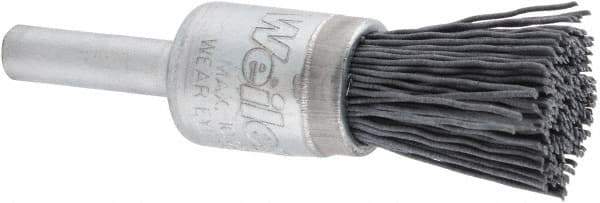Weiler - 320 Grit, 1/2" Brush Diam, Crimped, End Brush - Extra Fine Grade, 1/4" Diam Shank, 10,000 Max RPM - Exact Industrial Supply