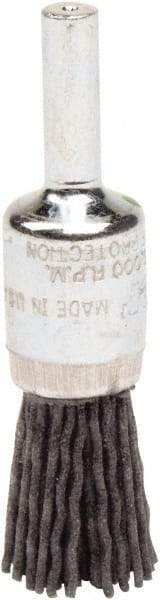 Weiler - 120 Grit, 1/2" Brush Diam, Crimped, End Brush - Fine Grade, 1/4" Diam Shank, 10,000 Max RPM - Exact Industrial Supply