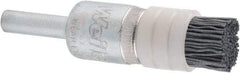 Weiler - 320 Grit, 1/2" Brush Diam,Crimped, End Brush - Extra Fine Grade, 1/4" Diam Shank, 10,000 Max RPM - Exact Industrial Supply