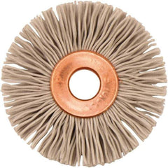 Weiler - 1-3/8" OD, 1/4" Arbor Hole, Nylon Wheel Brush - 5/16" Face Width, 3/8" Trim Length, 0.018" Filament Diam, 10,000 RPM - Exact Industrial Supply