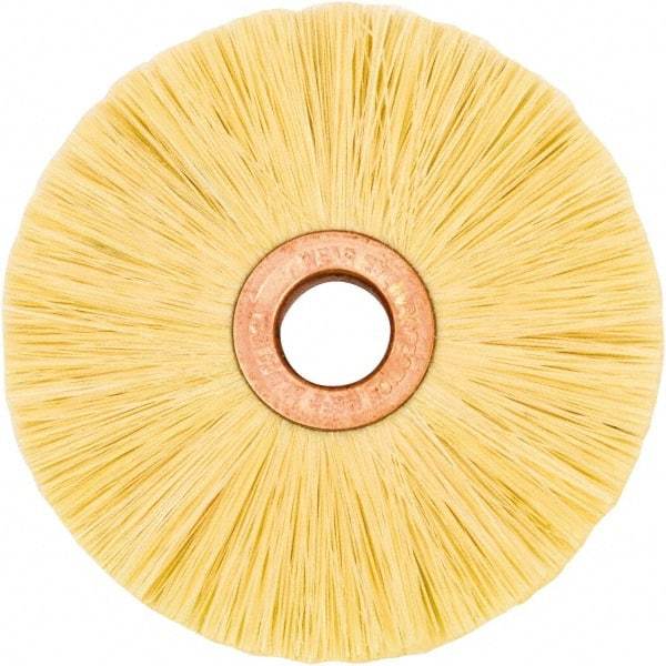 Weiler - 3" OD, 1/2" Arbor Hole, Natural Fiber Wheel Brush - 1/2" Face Width, 1" Trim Length, 20,000 RPM - Exact Industrial Supply