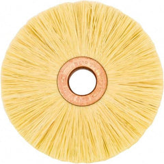 Weiler - 3" OD, 1/2" Arbor Hole, Natural Fiber Wheel Brush - 1/2" Face Width, 1" Trim Length, 20,000 RPM - Exact Industrial Supply