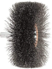 Weiler - 3" OD, 1/4" Shank Diam, Crimped Steel Wheel Brush - 1" Face Width, 15/16" Trim Length, 0.008" Filament Diam, 20,000 RPM - Exact Industrial Supply