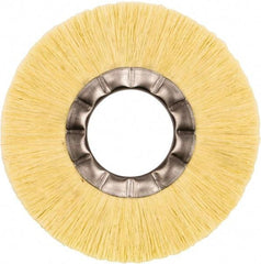 Weiler - 6" OD, 2" Arbor Hole, Natural Fiber Wheel Brush - 5/8" Face Width, 1-1/2" Trim Length, 6,000 RPM - Exact Industrial Supply