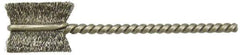 Weiler - 3/4" Diam Flat Steel Tube Brush - 0.005" Filament Diam, 5/8" Brush Length, 2-1/4" OAL, 1/8" Diam Shank - Exact Industrial Supply
