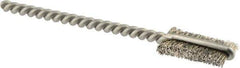 Weiler - 1/4" Diam Flat Stainless Steel Tube Brush - 0.005" Filament Diam, 9/16" Brush Length, 2-1/8" OAL, 3/32" Diam Shank - Exact Industrial Supply