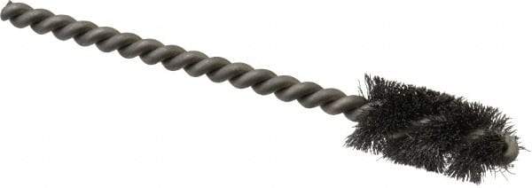 Weiler - 1/2" Diam Helical Steel Tube Brush - 0.005" Filament Diam, 1" Brush Length, 3-1/2" OAL, 3/16" Diam Stainless Steel Shank - Exact Industrial Supply