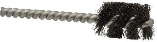 Weiler - 3/4" Diam Helical Steel Tube Brush - 0.006" Filament Diam, 1" Brush Length, 3-1/2" OAL, 7/32" Diam Stainless Steel Shank - Exact Industrial Supply