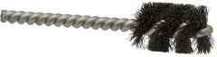 Weiler - 3/4" Diam Helical Steel Tube Brush - 0.006" Filament Diam, 1" Brush Length, 3-1/2" OAL, 7/32" Diam Stainless Steel Shank - Exact Industrial Supply
