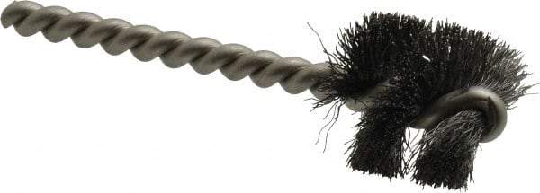Weiler - 1" Diam Helical Steel Tube Brush - 0.008" Filament Diam, 1" Brush Length, 3-1/2" OAL, 1/4" Diam Stainless Steel Shank - Exact Industrial Supply