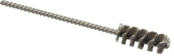 Weiler - 3/8" Diam Helical Stainless Steel Tube Brush - 0.004" Filament Diam, 1" Brush Length, 3-1/2" OAL, 1/8" Diam Stainless Steel Shank - Exact Industrial Supply