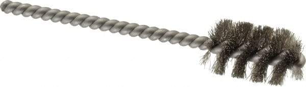 Weiler - 5/8" Diam Helical Stainless Steel Tube Brush - 0.005" Filament Diam, 1" Brush Length, 3-1/2" OAL, 3/16" Diam Stainless Steel Shank - Exact Industrial Supply