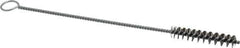 Weiler - 2" Long x 3/8" Diam Steel Hand Tube Brush - Single Spiral, 8" OAL, 0.004" Wire Diam, 1/8" Shank Diam - Exact Industrial Supply