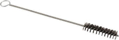 Weiler - 2" Long x 1/2" Diam Steel Hand Tube Brush - Single Spiral, 8" OAL, 0.006" Wire Diam, 1/8" Shank Diam - Exact Industrial Supply