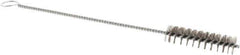 Weiler - 2" Long x 1/2" Diam Stainless Steel Hand Tube Brush - Single Spiral, 8" OAL, 0.004" Wire Diam, 1/8" Shank Diam - Exact Industrial Supply