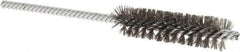 Weiler - 1/2" Diam Helical Steel Tube Brush - Double Spiral, 0.004" Filament Diam, 2" Brush Length, 5" OAL, 5/32" Diam Shank - Exact Industrial Supply