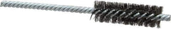 Weiler - 5/8" Diam Helical Steel Tube Brush - Double Spiral, 0.005" Filament Diam, 2" Brush Length, 5" OAL, 7/32" Diam Shank - Exact Industrial Supply