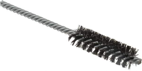 Weiler - 5/8" Diam Helical Steel Tube Brush - Double Spiral, 0.008" Filament Diam, 2" Brush Length, 5" OAL, 7/32" Diam Shank - Exact Industrial Supply