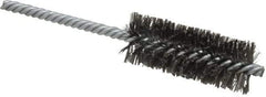 Weiler - 1" Diam Helical Steel Tube Brush - Double Spiral, 0.006" Filament Diam, 2-1/2" Brush Length, 5-1/2" OAL, 1/4" Diam Shank - Exact Industrial Supply