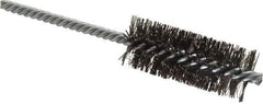 Weiler - 1" Diam Helical Steel Tube Brush - Double Spiral, 0.0104" Filament Diam, 2-1/2" Brush Length, 5-1/2" OAL, 1/4" Diam Shank - Exact Industrial Supply