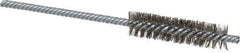 Weiler - 1/2" Diam Helical Stainless Steel Tube Brush - Double Spiral, 0.006" Filament Diam, 2" Brush Length, 5" OAL, 5/32" Diam Shank - Exact Industrial Supply