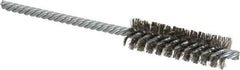Weiler - 5/8" Diam Helical Stainless Steel Tube Brush - Double Spiral, 0.005" Filament Diam, 2" Brush Length, 5" OAL, 7/32" Diam Shank - Exact Industrial Supply