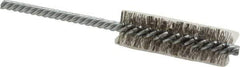 Weiler - 3/4" Diam Helical Stainless Steel Tube Brush - Double Spiral, 0.0104" Filament Diam, 2-1/2" Brush Length, 5-1/2" OAL, 1/4" Diam Shank - Exact Industrial Supply