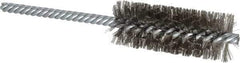 Weiler - 1" Diam Helical Stainless Steel Tube Brush - Double Spiral, 0.006" Filament Diam, 2-1/2" Brush Length, 5-1/2" OAL, 1/4" Diam Shank - Exact Industrial Supply