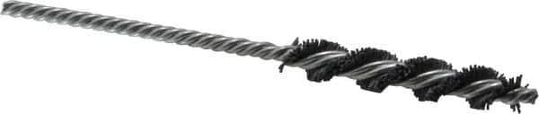 Weiler - 3/8" Diam Helical Nylon Tube Brush - Single Spiral, 0.022" Filament Diam, 2" Brush Length, 5" OAL, 5/32" Diam Shank - Exact Industrial Supply
