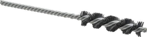 Weiler - 1/2" Diam Helical Nylon Tube Brush - Single Spiral, 0.022" Filament Diam, 2" Brush Length, 5" OAL, 3/16" Diam Shank - Exact Industrial Supply