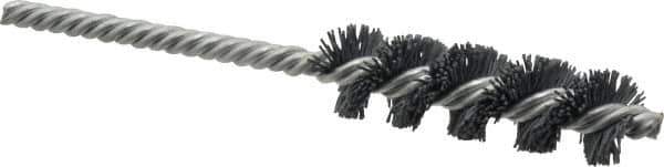 Weiler - 3/4" Diam Helical Nylon Tube Brush - Single Spiral, 0.022" Filament Diam, 2-1/2" Brush Length, 5-1/2" OAL, 1/4" Diam Shank - Exact Industrial Supply