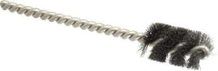 Weiler - 9/16" Diam Helical Steel Tube Brush - 0.005" Filament Diam, 1" Brush Length, 3-1/2" OAL, 3/16" Diam Stainless Steel Shank - Exact Industrial Supply