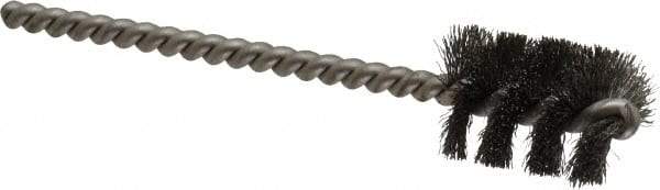Weiler - 11/16" Diam Helical Steel Tube Brush - 0.005" Filament Diam, 1" Brush Length, 3-1/2" OAL, 3/16" Diam Stainless Steel Shank - Exact Industrial Supply