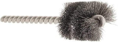 Weiler - 15/16" Diam Helical Steel Tube Brush - 0.005" Filament Diam, 1" Brush Length, 3-1/2" OAL, 7/32" Diam Stainless Steel Shank - Exact Industrial Supply