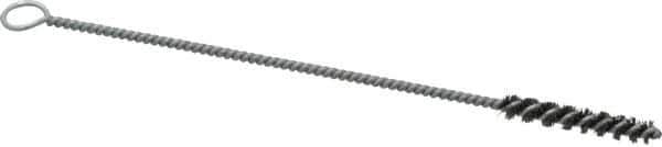 Weiler - 1-1/2" Long x 1/4" Diam Steel Hand Tube Brush - Single Spiral, 7" OAL, 0.006" Wire Diam, 3/32" Shank Diam - Exact Industrial Supply
