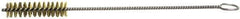Weiler - 2" Long x 3/8" Diam Stainless Steel Hand Tube Brush - Single Spiral, 8" OAL, 0.006" Wire Diam, 1/8" Shank Diam - Exact Industrial Supply