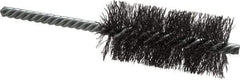Weiler - 1-1/4" Diam Helical Steel Tube Brush - Double Spiral, 0.0104" Filament Diam, 2-1/2" Brush Length, 5-1/2" OAL, 1/4" Diam Shank - Exact Industrial Supply