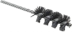 Weiler - 1-1/8" Diam Helical Nylon Tube Brush - Single Spiral, 0.035" Filament Diam, 2-1/2" Brush Length, 5-1/2" OAL, 1/4" Diam Shank - Exact Industrial Supply
