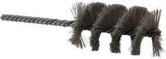 Weiler - 1-1/2" Diam Helical Nylon Tube Brush - Single Spiral, 0.012" Filament Diam, 2-1/2" Brush Length, 5-1/2" OAL, 1/4" Diam Shank - Exact Industrial Supply