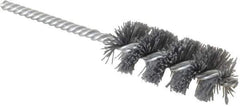 Weiler - 1-1/8" Diam Helical Nylon Tube Brush - Single Spiral, 0.022" Filament Diam, 2-1/2" Brush Length, 5-1/2" OAL, 1/4" Diam Shank - Exact Industrial Supply
