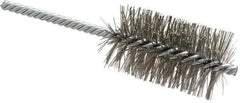 Weiler - 1-1/2" Diam Helical Stainless Steel Tube Brush - Double Spiral, 0.014" Filament Diam, 2-1/2" Brush Length, 5-1/2" OAL, 1/4" Diam Shank - Exact Industrial Supply