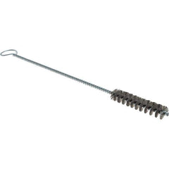 Weiler - 3/8" Diam Helical Stainless Steel Tube Brush - Single Spiral, 0.004" Filament Diam, 2" Brush Length, 8" OAL, 1/8" Diam Galvanized Steel Shank - Exact Industrial Supply