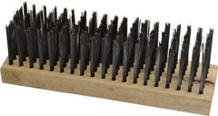 Weiler - 6 Rows x 19 Columns Steel Scratch Brush - 7" Brush Length, 7-1/4" OAL, 1-5/8" Trim Length, Wood Straight Handle - Exact Industrial Supply