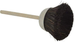 Weiler - 1" Diam, 1/8" Shank Straight Wire Hair Cup Brush - 0.003" Filament Diam, 7/16" Trim Length, 25,000 Max RPM - Exact Industrial Supply