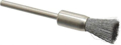Weiler - 5/16" Brush Diam, Crimped, End Brush - 1/8" Diam Shank, 25,000 Max RPM - Exact Industrial Supply