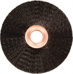 Weiler - 3" OD, 1/2" Arbor Hole, Nylon Wheel Brush - 3/8" Face Width, 1" Trim Length, 0.01" Filament Diam, 20,000 RPM - Exact Industrial Supply