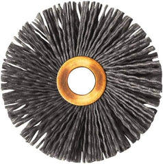 Weiler - 3" OD, 1/2" Arbor Hole, Nylon Wheel Brush - 1/2" Face Width, 1" Trim Length, 0.035" Filament Diam, 10,000 RPM - Exact Industrial Supply